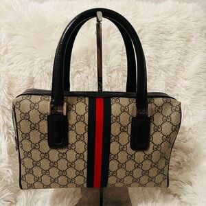 Fashion Satchel with Red Stripe